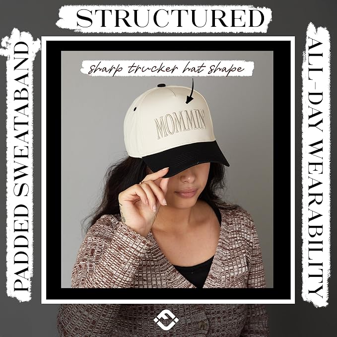Funky Junque Trucker Hat Women Men 2-Tone Baseball Cap – Vintage Western Style Embroidered Snapback, Premium Cotton Blend