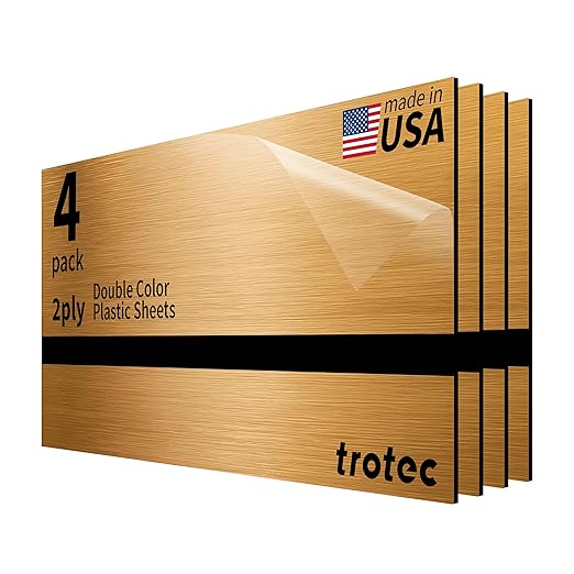 Trotec | Metallic Looking Acrylic Sheet | 12"x24"x1/16, Name Plate | USA Made by TrotecEngravingSupplies