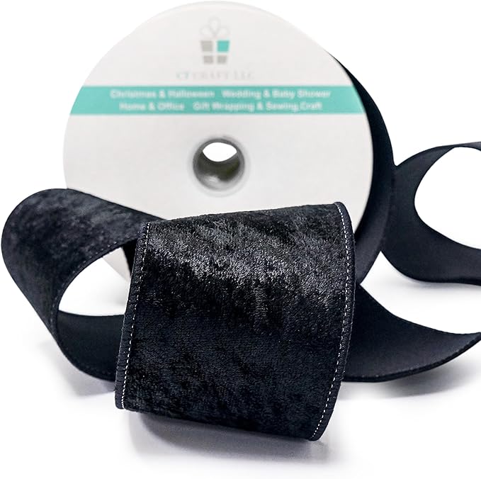 Black Velvet Ribbon 2.5 Inch x 10 Yards - Image 4