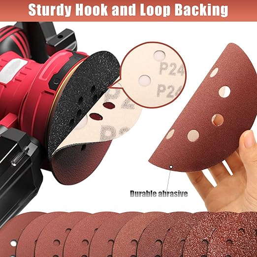 240 Grit 5 Inch Sanding Discs Hook and Loop Sandpaper - Image 4