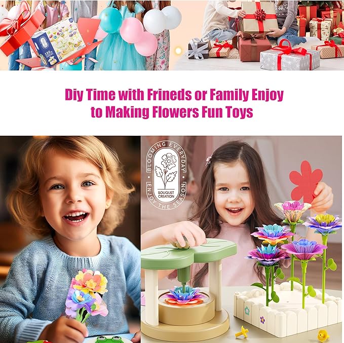 Toys for Girls 3 4 5 6 7 8 9 10 Years Old, Fabric Flower Bouquets for Girls - Image 3
