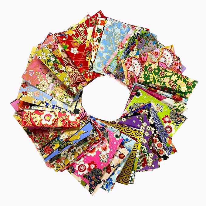 50 Origami Paper Yuzen Washi Paper Different Patterns Japanese Print 3x3 inches - Image 8