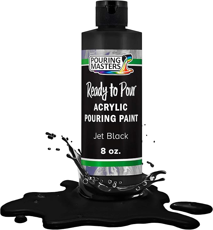 POURING MASTERS Jet Black Acrylic Ready to Pour Pouring Paint by Pouring+Masters