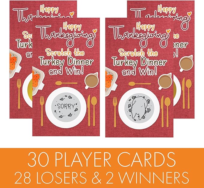 DISTINCTIVS Thanksgiving Party Game, 30 Player Scratch Off Cards, Friendsgiving - Image 3