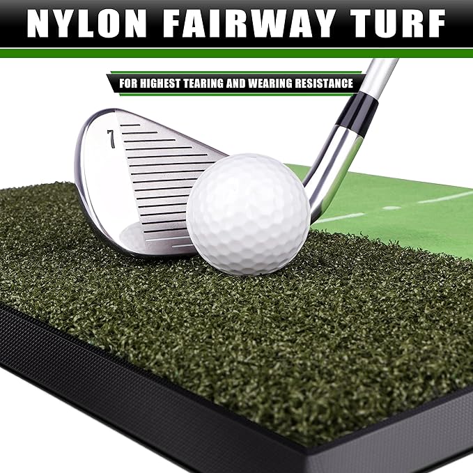 CHAMPKEY Heavy-Duty Golf Hitting Mat - Swing Path Feedback Golf Practice Mat - Ideal for Indoor and Outdoor Training