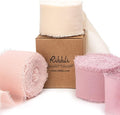 Ribbli Chiffon Silk Ribbon, 1.5 inch x 30 Yard, Champagne/Blush Pink/Dusty Rose by Ribbli