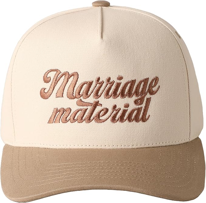 MIRMARU Two-Tone Vintage Canvas Trucker Hats for Men & Women, Adjustable Size Baseball Caps with Trendy Embroidered Design