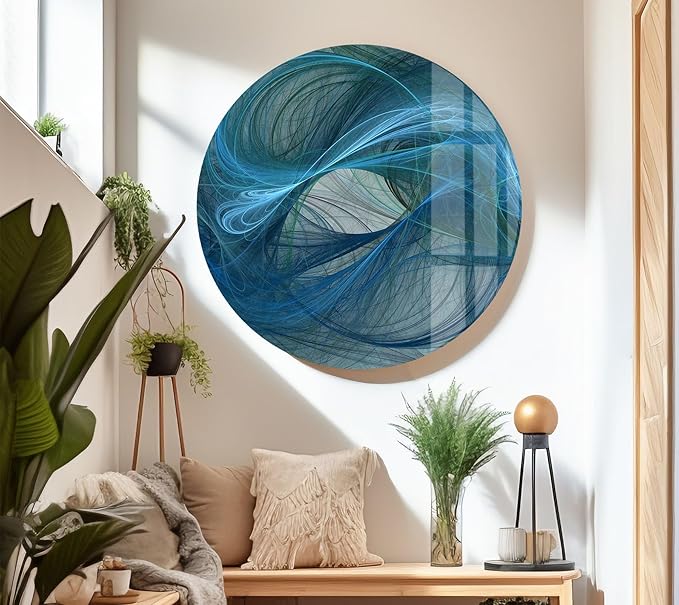 My Photostation.com 60WX40H'' Blue Energy Abstract Wall Art – Fluid Motion - Image 4