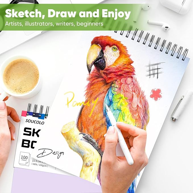 Soucolor 9"x12" Sketch Book 2-Pack: Halloween & Christmas Art Supplies - Image 6
