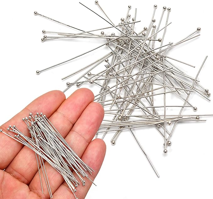 260pcs Silver Filled Ball Head Pins Non Tarnish Craft Earring Bracelet Jewelry - Image 3