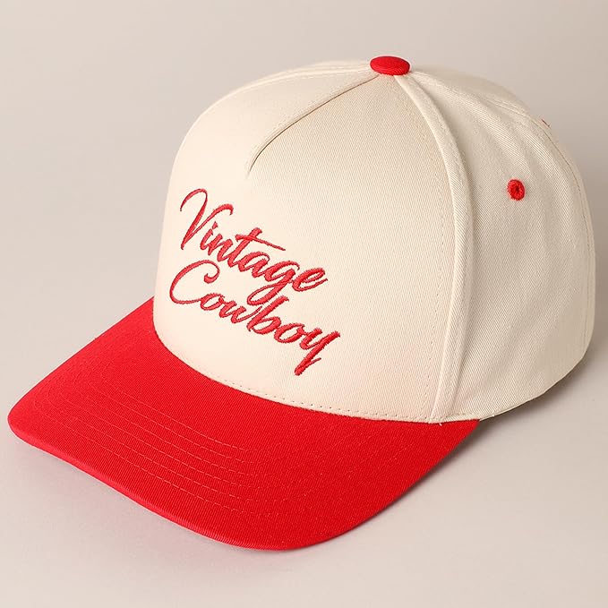 MIRMARU Two-Tone Vintage Canvas Trucker Hats for Men & Women, Adjustable Size Baseball Caps with Trendy Embroidered Design