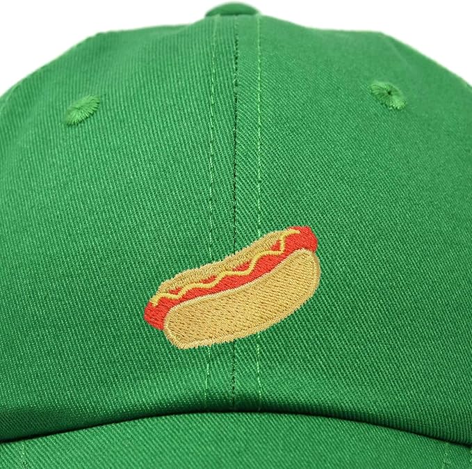 DALIX Hot Dog Hat Embroidered Mens Womens Baseball Cap
