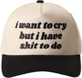 MIRMARU Two-Tone Vintage Canvas Trucker Hats for Men & Women, Adjustable Size Baseball Caps with Trendy Embroidered Design