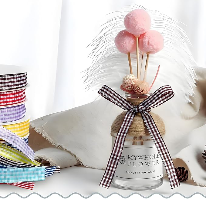 Classic Gingham Checkered Ribbon, DIY Projects, Hair Bows, Scrapbooking & Party - Image 7