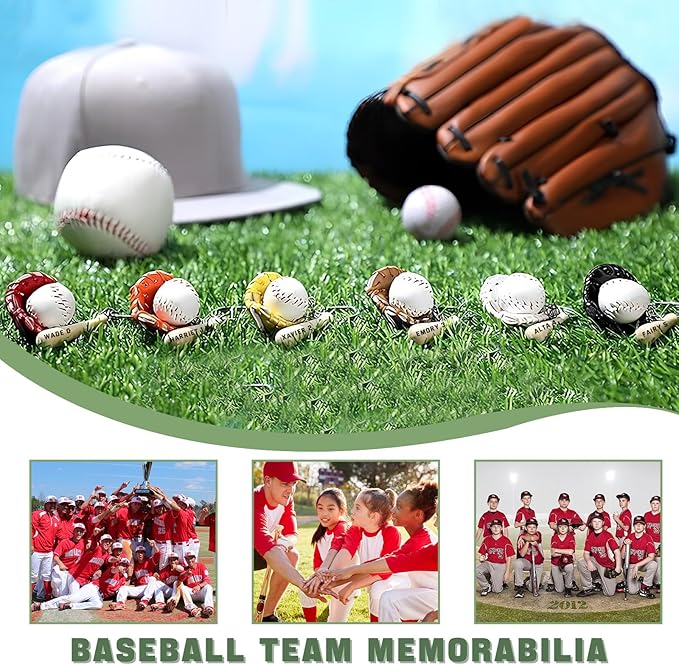 Custom Softball Keychain with Name Personalized Wooden Baseball Keyring for Girls Boys Team Gifts Softball Party Favors
