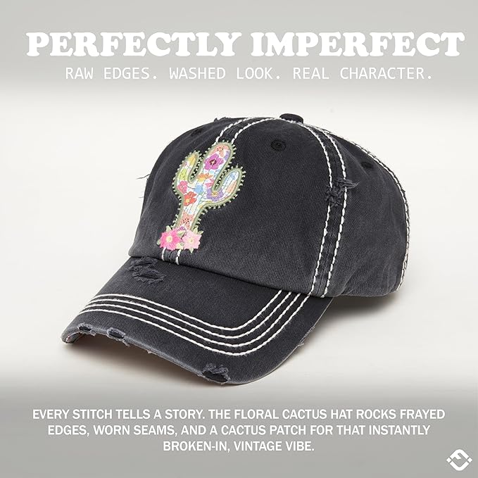 Funky Junque Distressed Vintage Baseball Cap - Embroidered Patch Women's Hat - Holiday, Lifestyle & Patriotic Designs