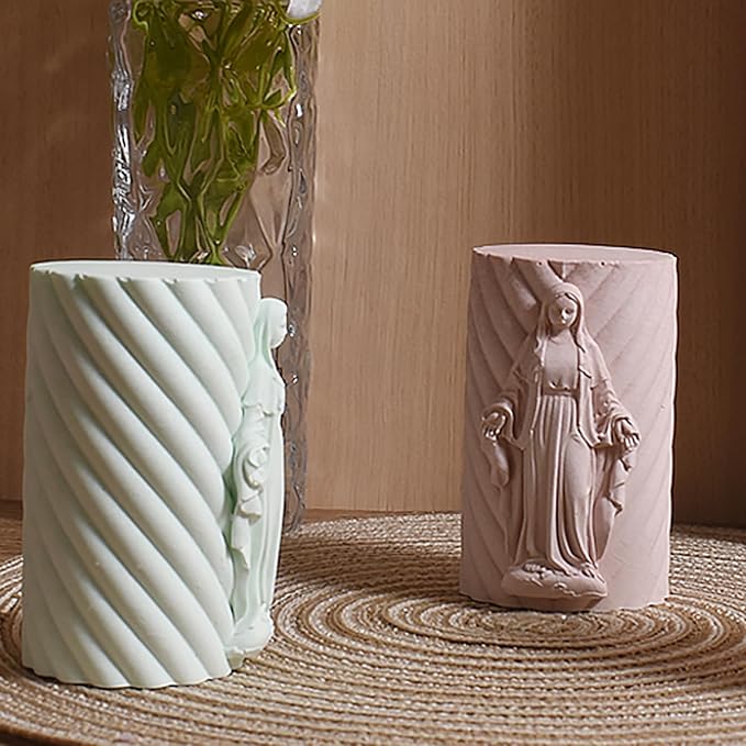 Religion Cylinder Nativity Jesus Angel Soap Resin Casting 3D Nativity Scene - Image 3