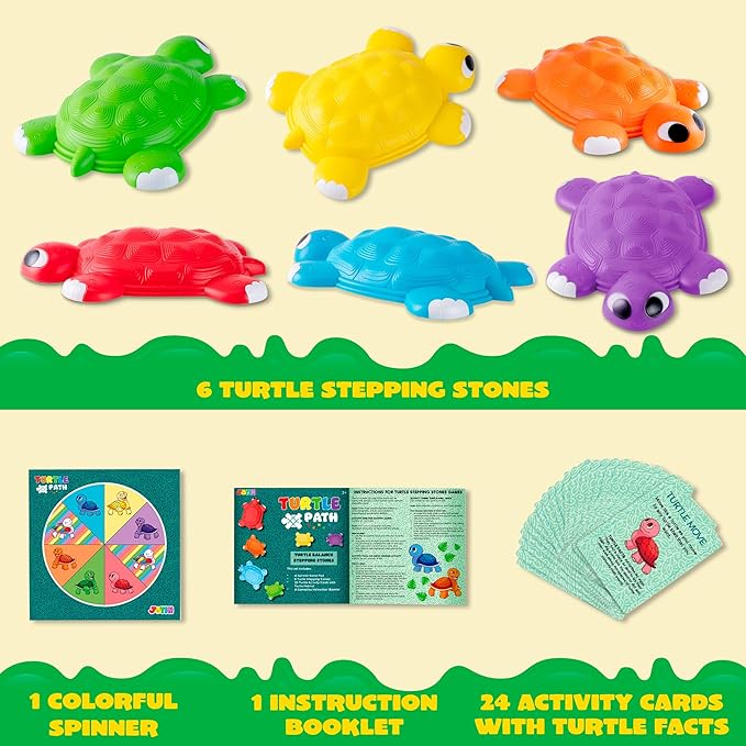 JOYIN Turtle Balance Stepping Stones, Toddler Obstacle Course Coordination Game - Image 2