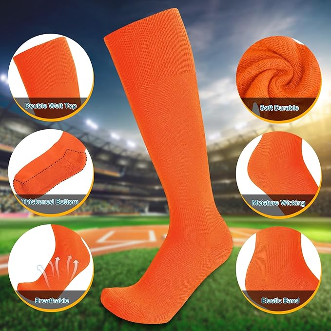 Baseball Socks and Belt Combo for Youth Adult - Softball Sock and Belt for Boys and Girls (2 Pairs of Socks & 1 Belt)