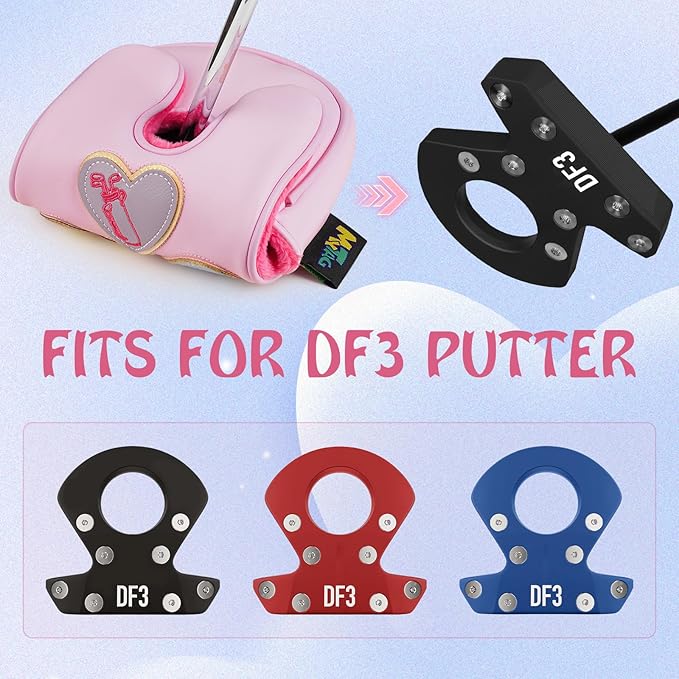 mytag Golf Head Covers Pink, No Bad Days On The Course Golf Club Covers Driver Fariway Hybrid Headcover for Women Girls