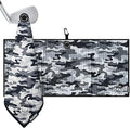 Ghost Golf Magnetic Towel (Caddie) - Premium Ultra-Absorbent Microfiber Golf Towel with Magnet for Golf Carts or Clubs - 18" x 40" Golfing Gear - Waffle Weave Pattern (Snow Camo)