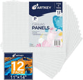 Canvas Panels 11x14 Inch 12-Pack, 10 oz Primed 100% Cotton Canvases by Artkey