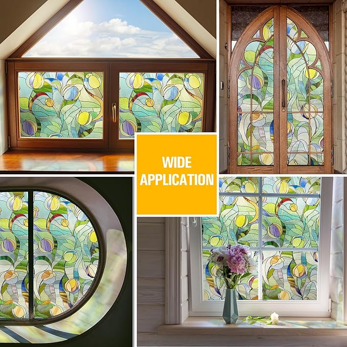 3D Stained Glass Window Film, Decorative Window Privacy Film - Image 5