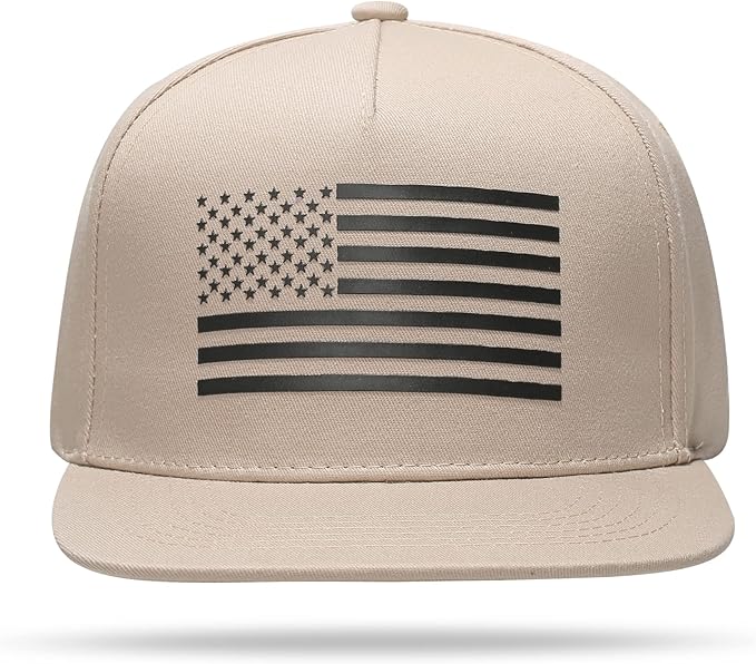UALON Baseball Cap, Snapback Trucker Hat for Men & Women with American Flag and Adjustable, Breathable Mesh, Flat Bill Hats
