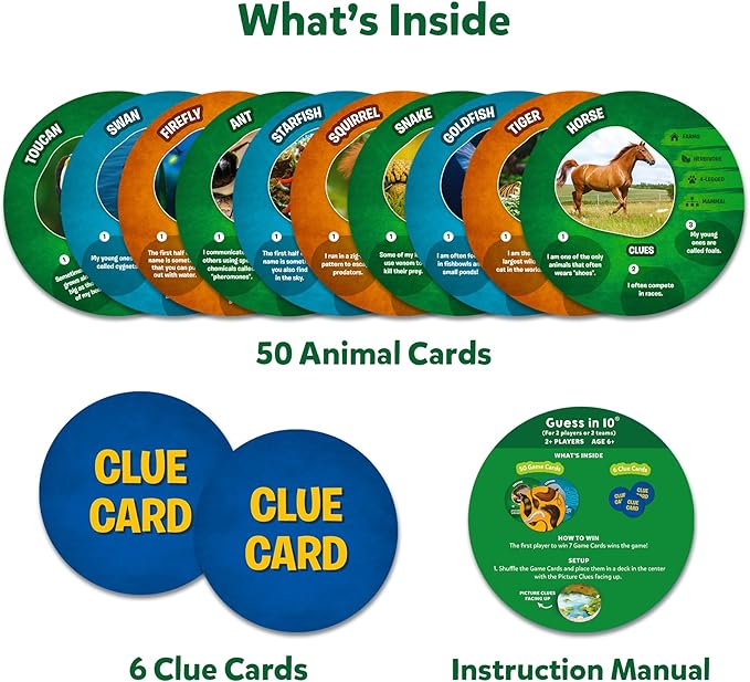 Skillmatics Guess in 10 Animal Picture Clues, and Families Who Love, Card Games - Image 2
