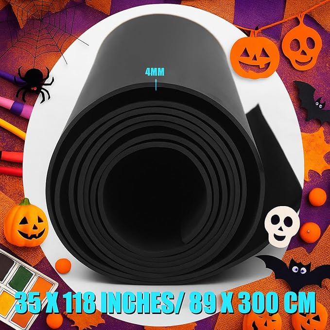 Frienda 35 x 118 Inch EVA Foam Sheet Black EVA Halloween Cosplay Costumes 2 mm - Image 2