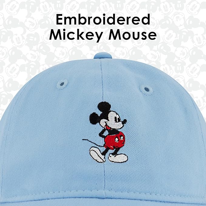 Disney Mickey Mouse Embroidered Cotton Adjustable Dad Hat with Curved Brim