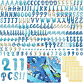 221 Pcs Bulletin Board Letters Round Alphabet Number Punctuation Symbol Combo by Humyoun
