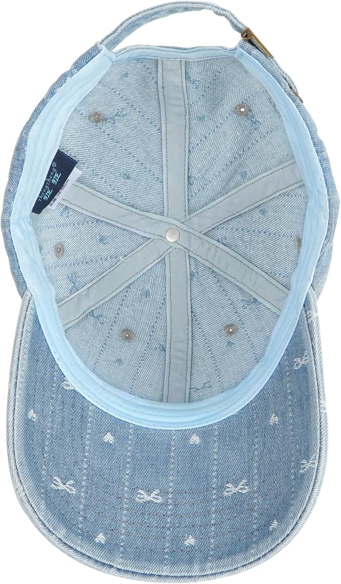 Hoce Fashion Rhinestone Denim Baseball Cap Studded Bling Hat for Women