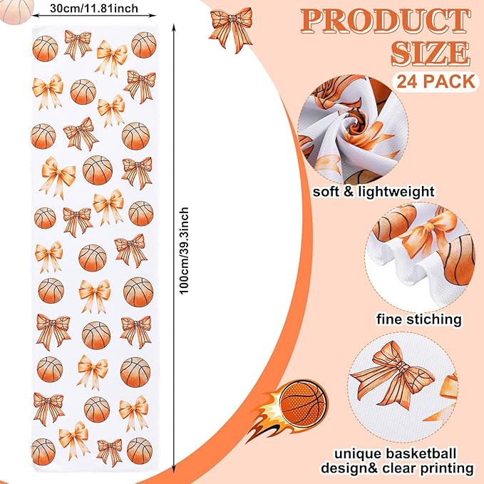 Moukeren 24 pcs Cooling Towels 40"x12" Bulk Sports Ice Towel for Neck and Face Quick Dry Breathable Microfiber Chilly Party Favors Supplies for Coach Gift and Sport Party Favors