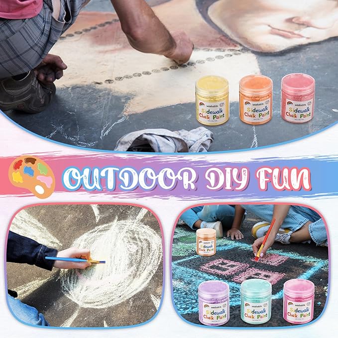 Faccito 36 Pcs Sidewalk Chalk Paint Kit Non Toxic Paint Washable Powdered - Image 6