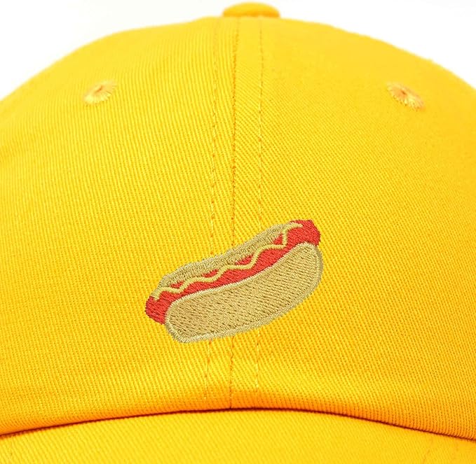 DALIX Hot Dog Hat Embroidered Mens Womens Baseball Cap