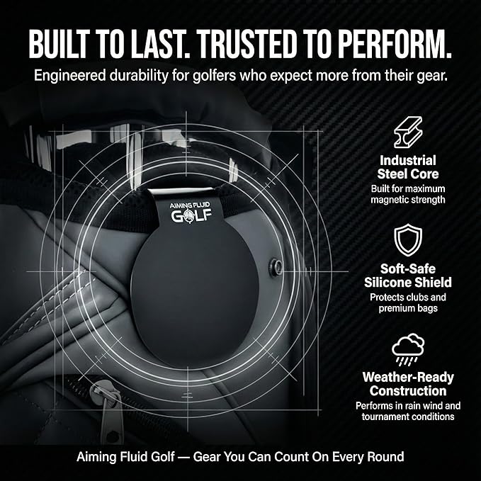 Magnetic Landing Pad – Industrial Steel Core, Universal Fit for All Golf Bags, Soft-Safe Protection Layer – Secure Mount for Magnetic Golf Towels, Rangefinder & Golf Accessories