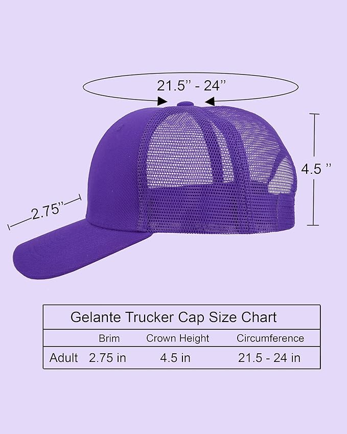 Gelante Mesh Trucker Hat Baseball Cap Structured Front Panel Wholesale LOT 12 Pack