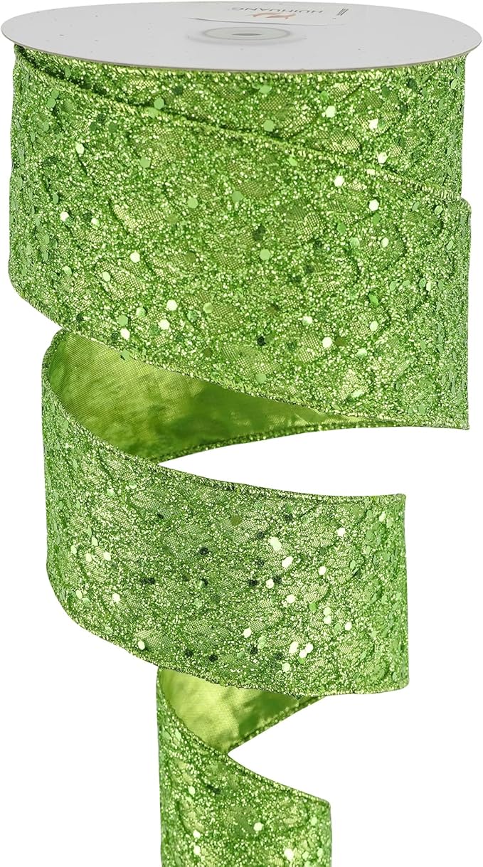 HUIHUANG Lime Green Wired Ribbon - Image 8