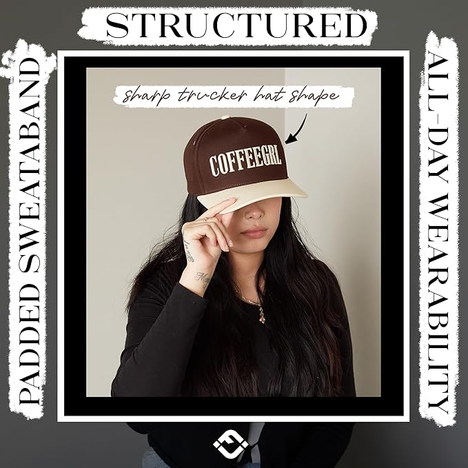 Funky Junque Trucker Hat Women Men 2-Tone Baseball Cap – Vintage Western Style Embroidered Snapback, Premium Cotton Blend