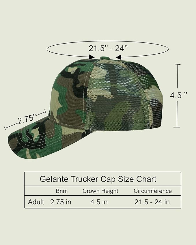 Gelante Mesh Trucker Hat Baseball Cap Structured Front Panel Wholesale LOT 12 Pack