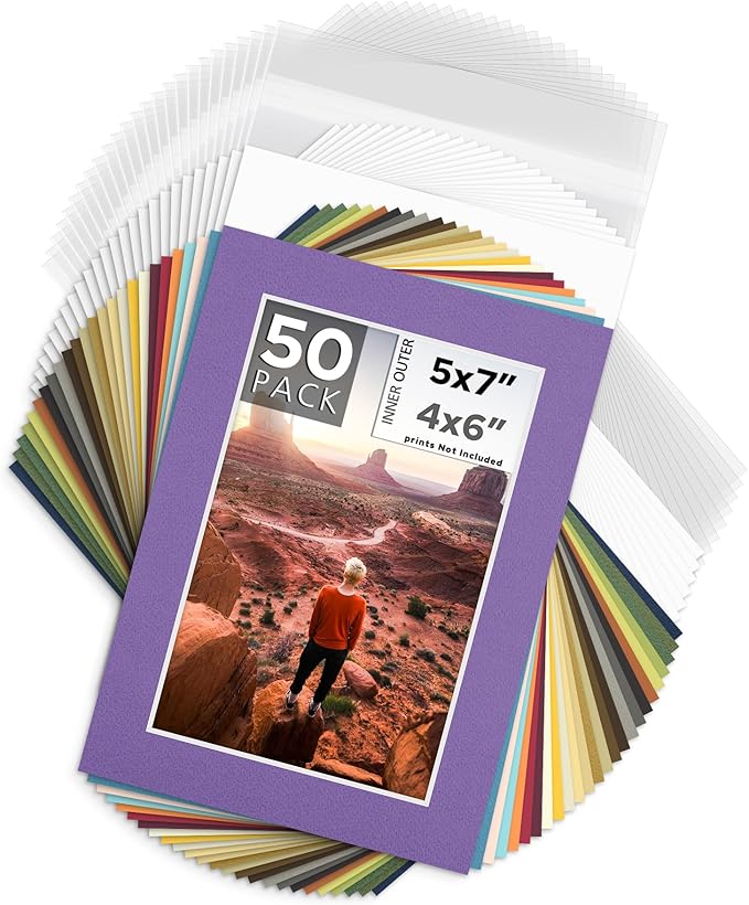 Mat Board Center, 5x7 for 4x6 Mix Color Mat Kit by MatBoardCenter