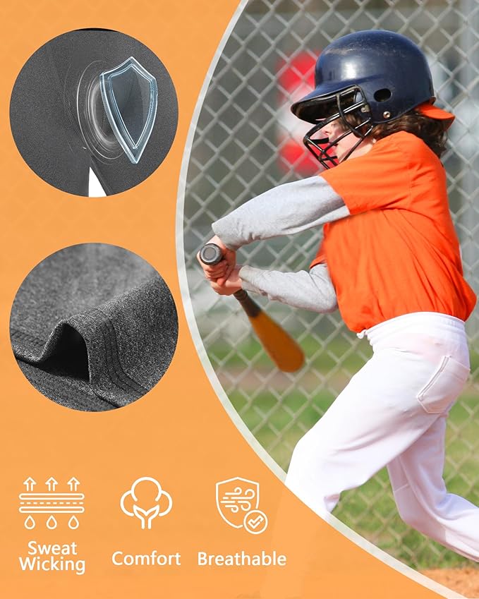 Runhit Boys Cup Underwear for Baseball Football, Youth Compression Shorts with Soft Protective Athletic Cup Boxer Brief
