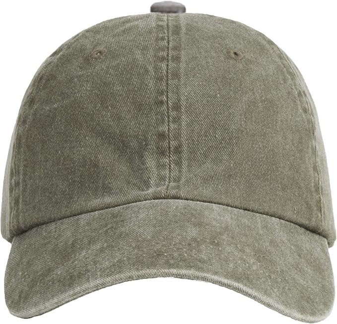 LANGZHEN Unisex Baseball Cap 100% Cotton Fits Men Women Washed Denim Adjustable Dad Hat