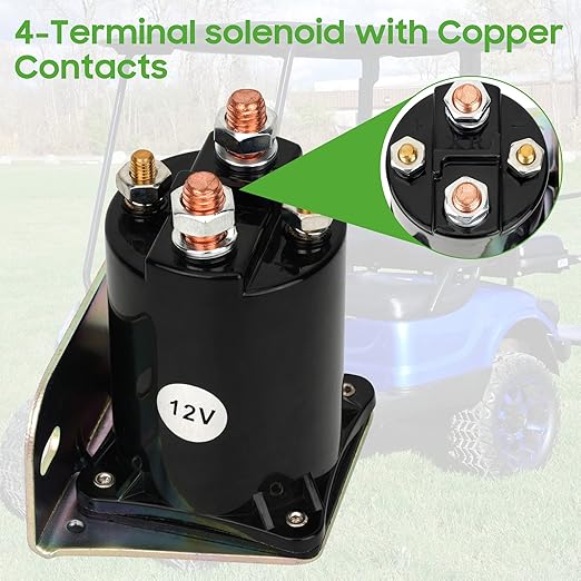 10L0L 12V Solenoid Relay Assembly for Yamaha G2, G8, G9, G11, G14, G16 G20 1985-2002 4-Cycle Gas - Heavy Duty Golf Cart Solenoid 4 Terminal Starter Solenoids OEM JF2-H1950-00, JR3-H1950-00