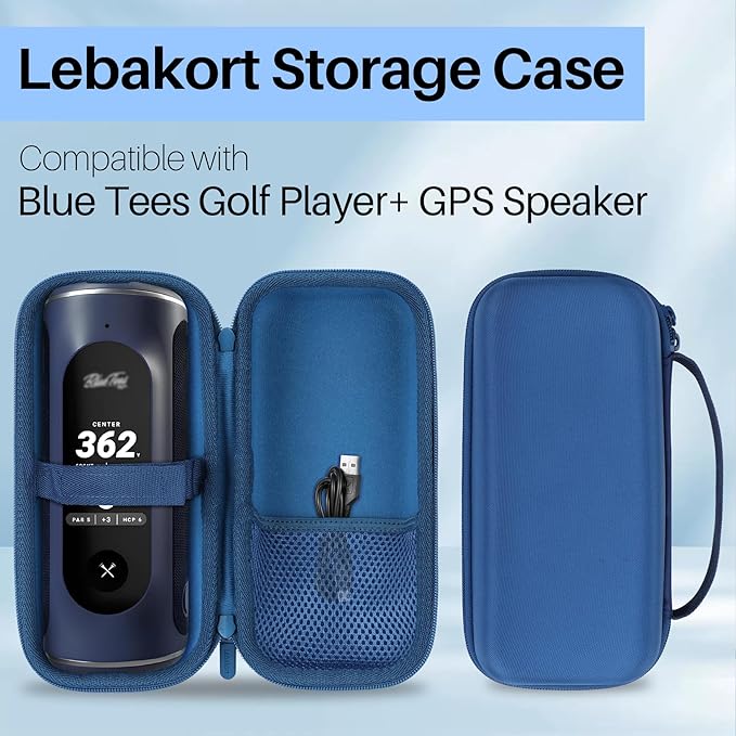 Lebakort Hard Case Compatible with Blue Tees Golf Player+ GPS Speaker (Navy Case)