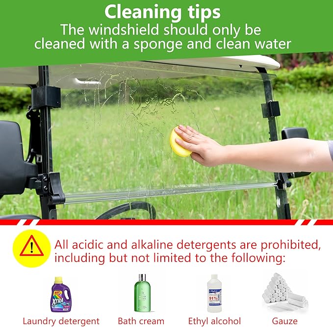 10L0L Golf Cart Windshield for Club Car Precedent 2004-Up, Tempo, 2017-Up Onward, Clear/Tinted Fold Down Club Car Windshield Anti-UV Impact Resistant, HD View, 37.5" W X 33.6" H