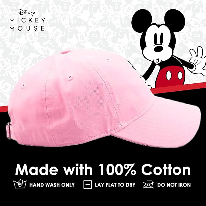 Disney Mickey Mouse Embroidered Cotton Adjustable Dad Hat with Curved Brim