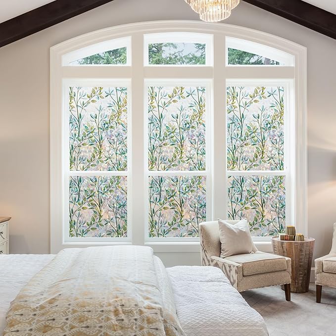 NINETREX Stained Glass Window Film 3D Decorative Cling, Sun Blocking Static - Image 3