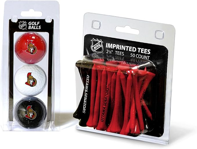 Team Golf NHL Philadelphia Flyers 3 Golf Balls and 50 Golf Tees Logo Imprinted Golf Balls (3 Count) & 2-3/4" Regulation Golf Tees (50 Count), Multi Colored